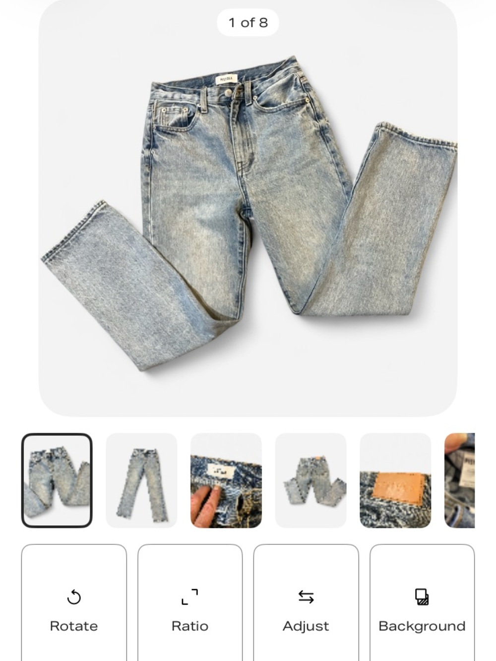 Pistola Light Blue Hemp/Cotton Straight barrel leg jeans